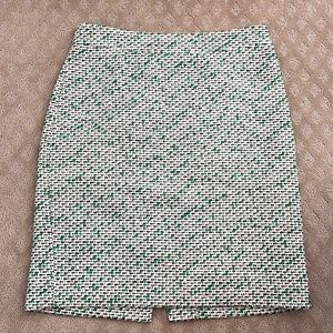 Green, Black, & Cream Kate Spade Skirt with Gold Zipper